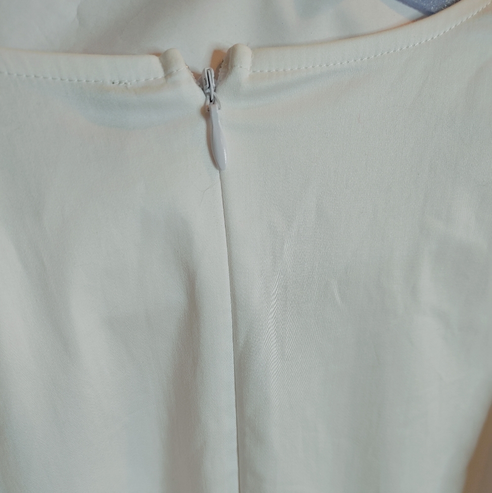DANIELLE BERNSTEIN POPLIN PUFF SLEEVE DRESS, WHITE 4 (RUNS SMALL) - Picture 12 of 13